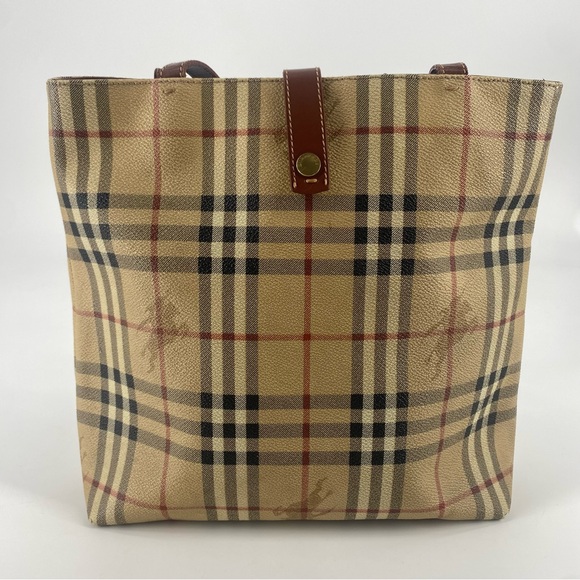 BURBERRY Nova Check Tote Bag Leather - Picture 8 of 13